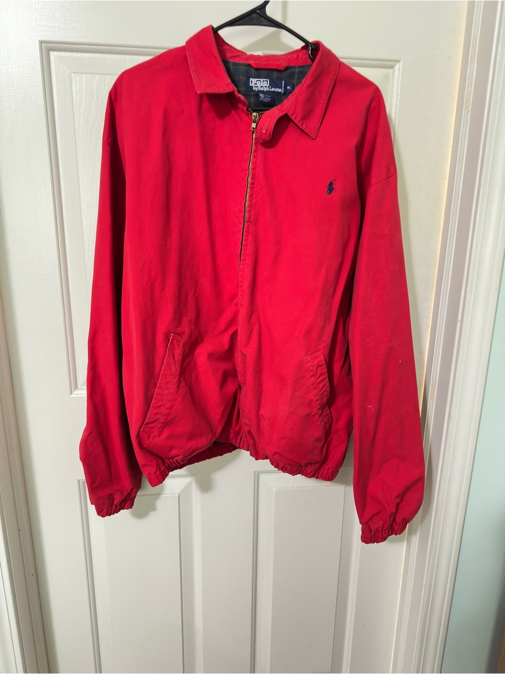 Ralph Lauren Red Zip-Front Harrington Jacket